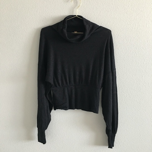 Free People Black  T/Neck Blouse Size XS - Picture 1 of 14